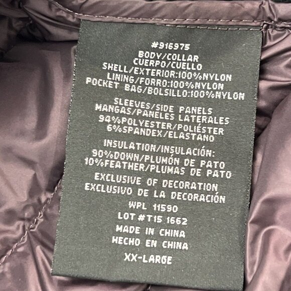 32 Heat Womens XXL Ultra Light 32 Down Quilted Jacket‎ Coat Knit Sleeves Purple - Picture 9 of 9